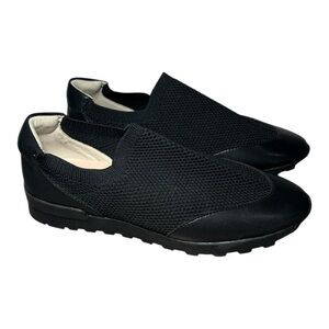 Boutaccelli Rusher Plain Black Sock Sneaker Size 36 New Leather Slip On U.S 5.5